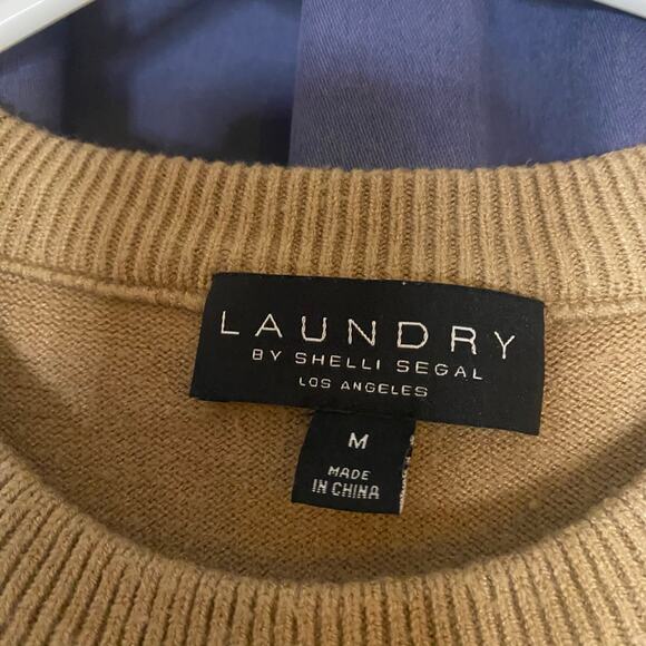 Laundry By Shelli Segal Preppy Embellished Layered Sweater Cuffs Size Medium - Picture 4 of 8